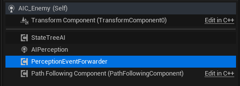 PerceptionEventForwarder in the component list