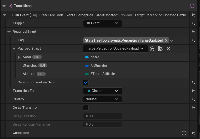 Transition on TargetUpdated event