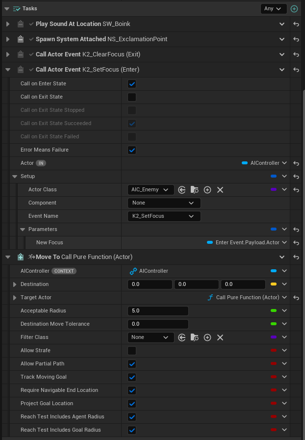 Call Actor Event SetFocus — setup expanded